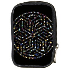 Symbol Wheel Mandala Design Compact Camera Leather Case by Simbadda