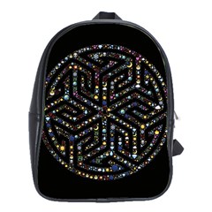 Symbol Wheel Mandala Design School Bag (large) by Simbadda