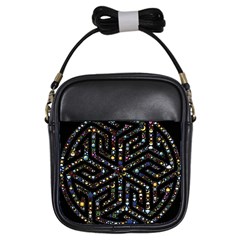 Symbol Wheel Mandala Design Girls Sling Bag by Simbadda