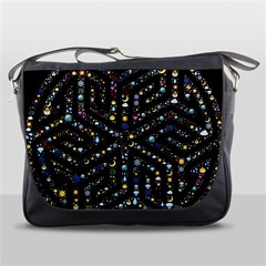 Symbol Wheel Mandala Design Messenger Bag by Simbadda