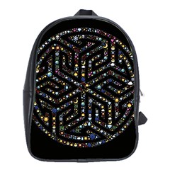 Symbol Wheel Mandala Design School Bag (xl) by Simbadda