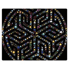 Symbol Wheel Mandala Design Double Sided Flano Blanket (medium)  by Simbadda