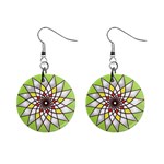 Mandala Model Figure Graphics Mini Button Earrings Front