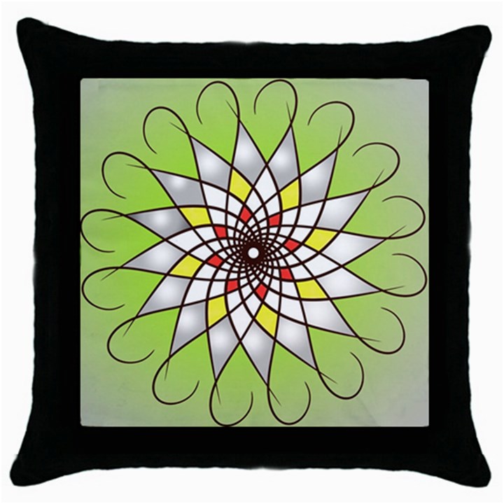 Mandala Model Figure Graphics Throw Pillow Case (Black)