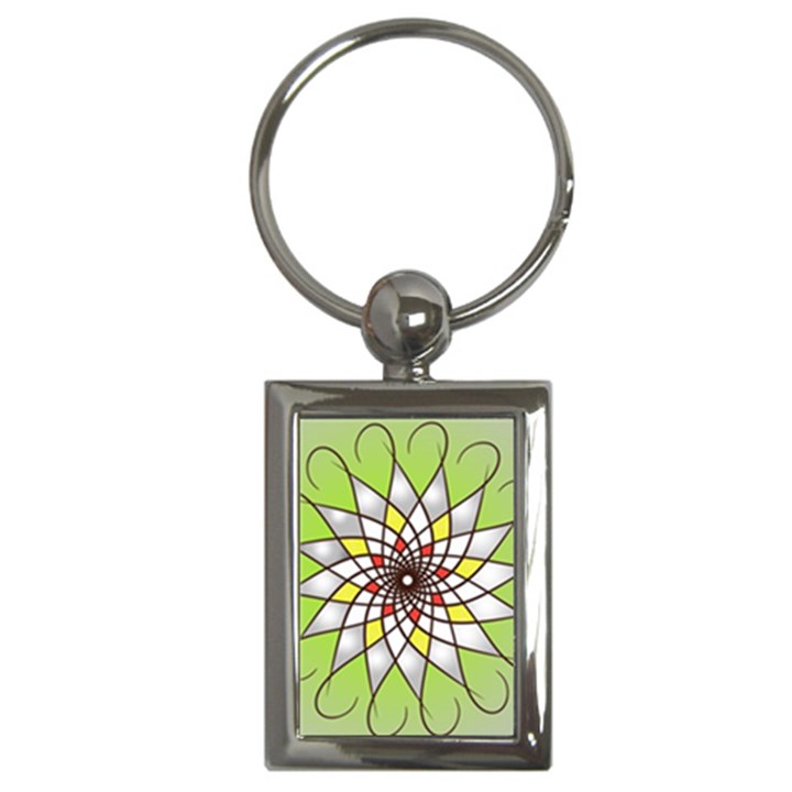 Mandala Model Figure Graphics Key Chains (Rectangle) 