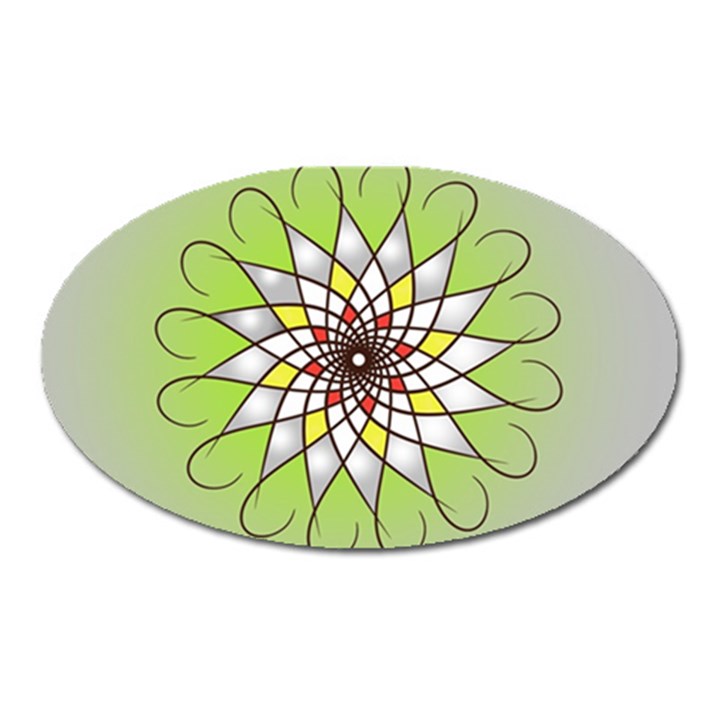 Mandala Model Figure Graphics Oval Magnet