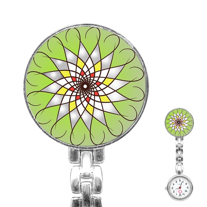 Mandala Model Figure Graphics Stainless Steel Nurses Watch