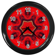 Chakra Art Heart Healing Red Wall Clock (black) by Simbadda