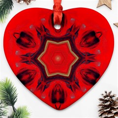 Chakra Art Heart Healing Red Heart Ornament (two Sides) by Simbadda