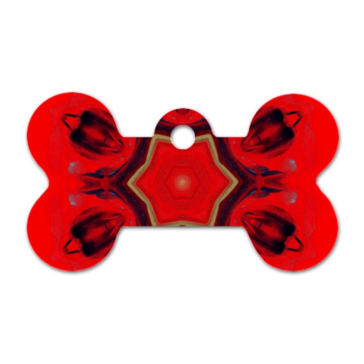 Chakra Art Heart Healing Red Dog Tag Bone (One Side)