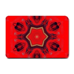 Chakra Art Heart Healing Red Small Doormat  by Simbadda