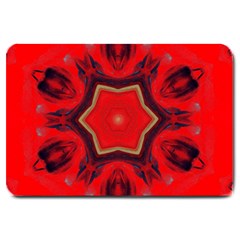 Chakra Art Heart Healing Red Large Doormat  by Simbadda