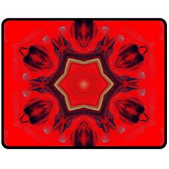 Chakra Art Heart Healing Red Fleece Blanket (medium)  by Simbadda