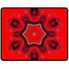 Chakra Art Heart Healing Red Double Sided Fleece Blanket (medium)  by Simbadda