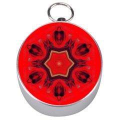 Chakra Art Heart Healing Red Silver Compasses by Simbadda