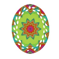 Abstract Art Abstract Background Pattern Oval Filigree Ornament (two Sides)