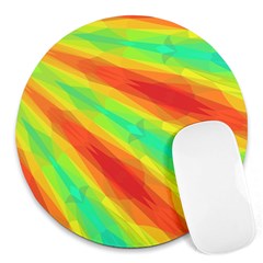 Graphic Kaleidoscope Geometric Round Mousepads by Simbadda