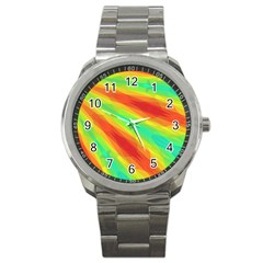 Graphic Kaleidoscope Geometric Sport Metal Watch by Simbadda