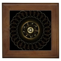 Fractal Gold Mandala Fractal Art Framed Tiles by Simbadda