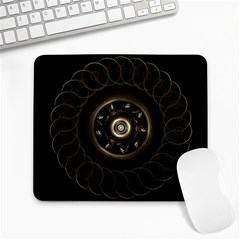 Fractal Gold Mandala Fractal Art Large Mousepads by Simbadda