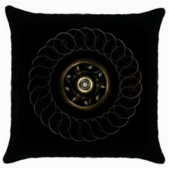 Fractal Gold Mandala Fractal Art Throw Pillow Case (black) by Simbadda