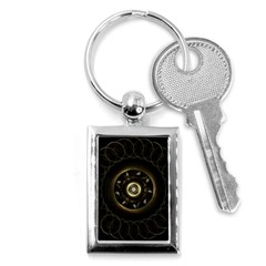 Fractal Gold Mandala Fractal Art Key Chains (rectangle)  by Simbadda