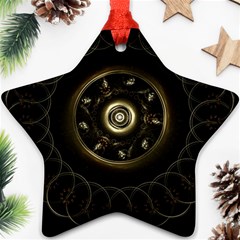 Fractal Gold Mandala Fractal Art Star Ornament (two Sides) by Simbadda