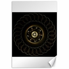 Fractal Gold Mandala Fractal Art Canvas 20  X 30  by Simbadda