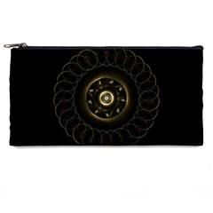 Fractal Gold Mandala Fractal Art Pencil Cases by Simbadda