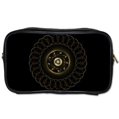 Fractal Gold Mandala Fractal Art Toiletries Bag (one Side) by Simbadda