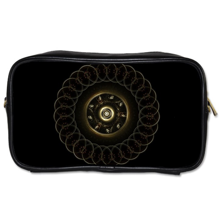 Fractal Gold Mandala Fractal Art Toiletries Bag (Two Sides)