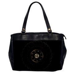 Fractal Gold Mandala Fractal Art Oversize Office Handbag by Simbadda