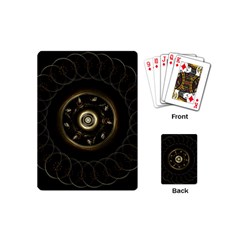 Fractal Gold Mandala Fractal Art Playing Cards (mini) by Simbadda