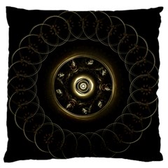 Fractal Gold Mandala Fractal Art Standard Flano Cushion Case (two Sides) by Simbadda