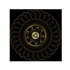 Fractal Gold Mandala Fractal Art Small Satin Scarf (square) by Simbadda