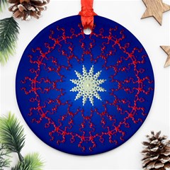 Mandala Abstract Fractal Patriotic Ornament (round) by Simbadda