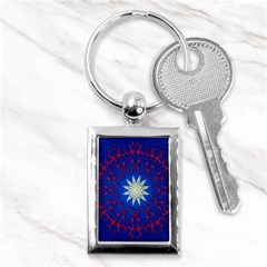 Mandala Abstract Fractal Patriotic Key Chains (rectangle)  by Simbadda