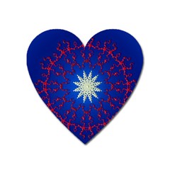 Mandala Abstract Fractal Patriotic Heart Magnet by Simbadda