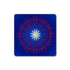 Mandala Abstract Fractal Patriotic Square Magnet