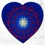 Mandala Abstract Fractal Patriotic Jigsaw Puzzle (Heart) Front