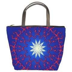 Mandala Abstract Fractal Patriotic Bucket Bag by Simbadda