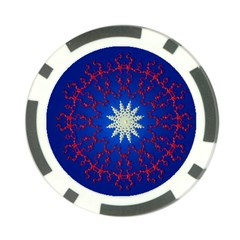 Mandala Abstract Fractal Patriotic Poker Chip Card Guard (10 Pack) by Simbadda