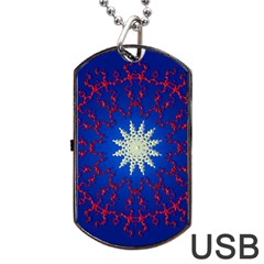 Mandala Abstract Fractal Patriotic Dog Tag Usb Flash (one Side) by Simbadda