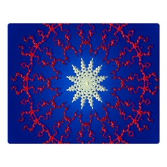 Mandala Abstract Fractal Patriotic Double Sided Flano Blanket (large)  by Simbadda