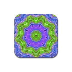 Abstract Art Colorful Rubber Coaster (square)  by Simbadda