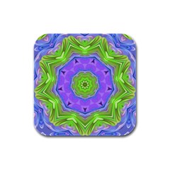 Abstract Art Colorful Rubber Square Coaster (4 Pack)  by Simbadda