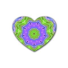 Abstract Art Colorful Rubber Coaster (heart)  by Simbadda