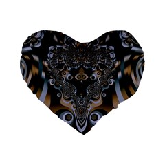 Art Pattern Fractal Art Artwork Design Standard 16  Premium Heart Shape Cushions by Simbadda