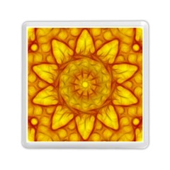 Kaleidoscope Floral Mandala Yellow Memory Card Reader (square) by Simbadda