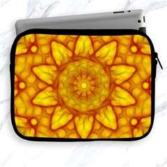 Kaleidoscope Floral Mandala Yellow Apple Ipad 2/3/4 Zipper Cases by Simbadda